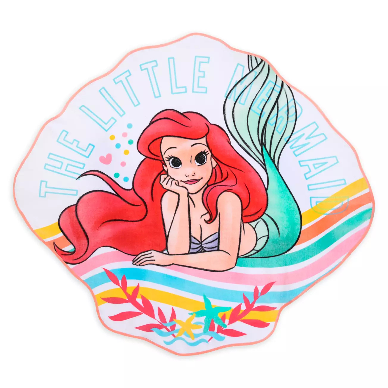 【DISNEY美国购回】现货Ariel美人鱼公主贝壳型沙滩游泳浴巾