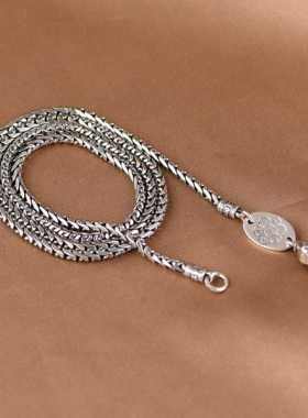 925纯银平安纹男时尚百搭项链