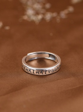 情侣足银民族风寓意好戒指礼物