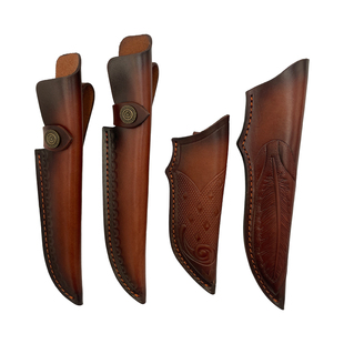 斯巴达真皮刀套小直刀鞘挂腰保护套头层牛皮定制刀具套户外通用