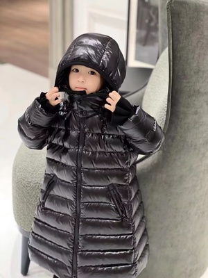 儿童连帽中长款羽绒服加厚白鹅绒防水耐脏修身轻便保暖男女童冬装