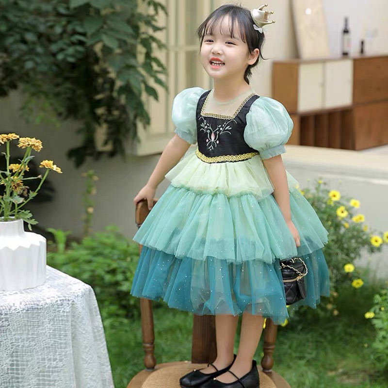 女童连衣裙2025夏季新款儿童洋气时髦短袖裙子宝宝周岁礼服公主裙