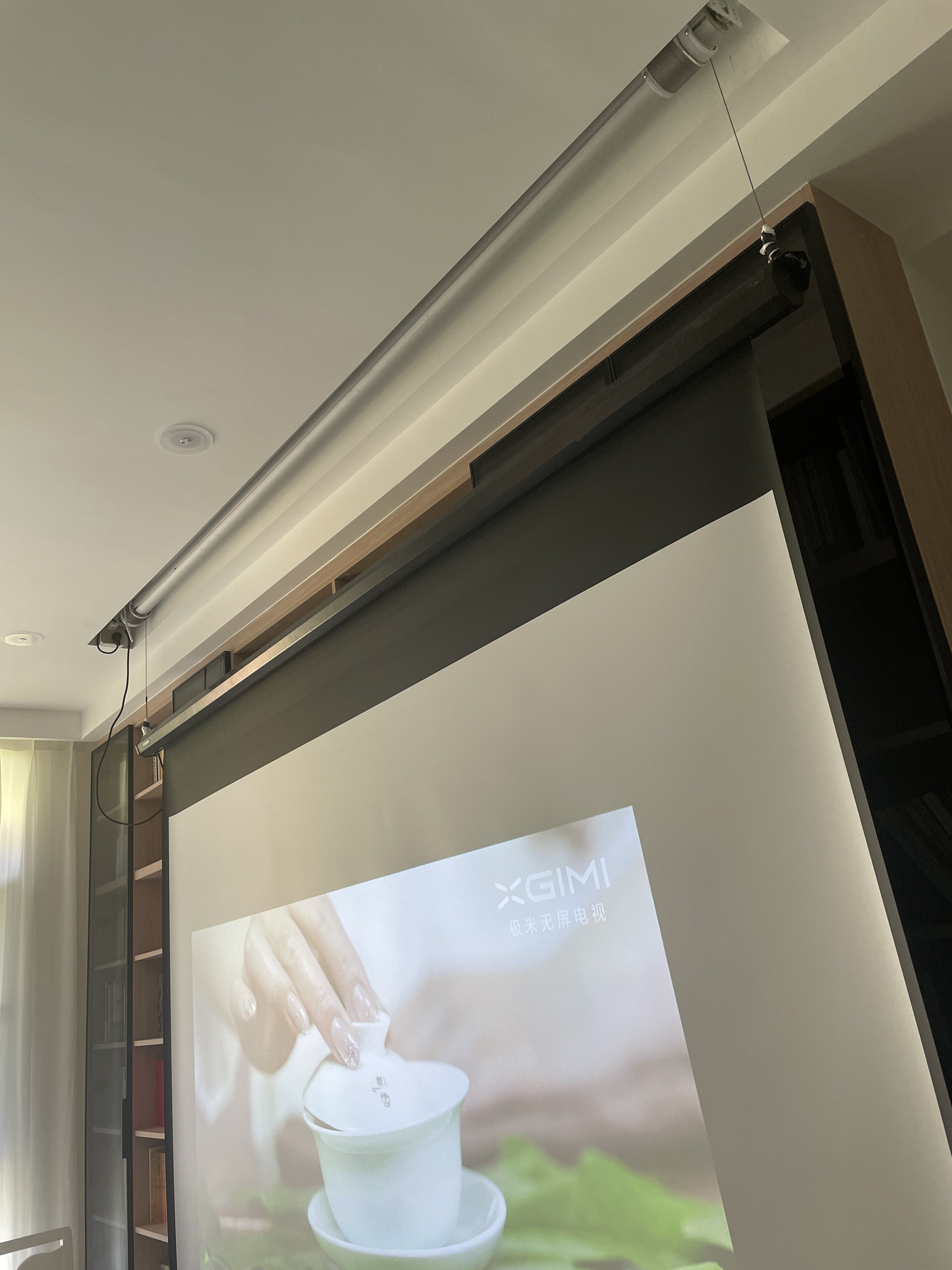 定做 180寸电动投影幕二次升降架 投影银幕升降器 遥控幕布升降机