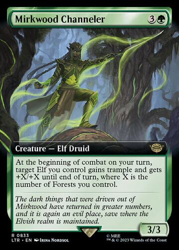 万智牌 mirkwood channeler 英文 魔戒节假日版 绿色 金