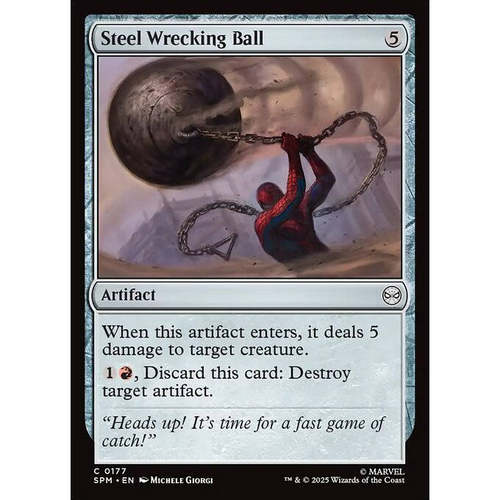 呆呆龙 万智牌 Steel Wrecking Ball 钢铁吊球 平/闪 SPM 蜘蛛侠