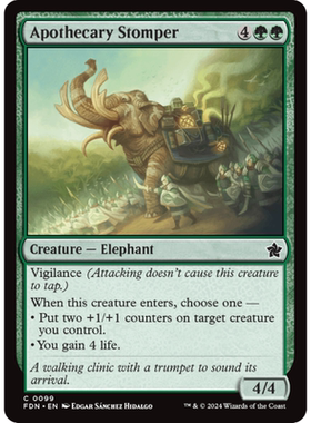 万智牌 跺地驮药象 Apothecary Stomper 平/闪 基石构筑 FDN 绿色