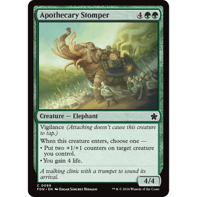 万智牌 跺地驮药象 Apothecary Stomper 平/闪 基石构筑 FDN 绿色