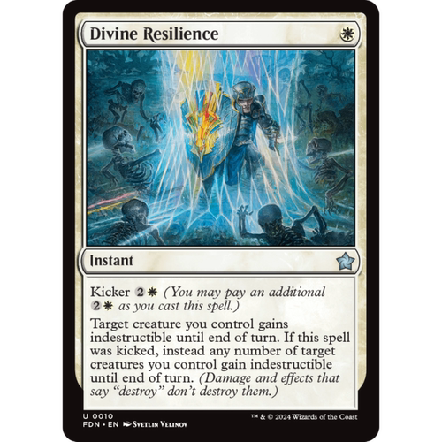 万智牌 坚韧神恩 Divine Resilienc 平/闪 基石构筑 FDN 白色 银