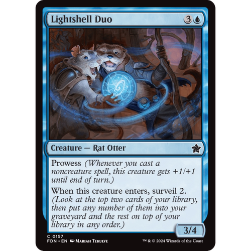 万智牌 亮壳搭档 Lightshell Duo 平/闪 基石构筑 FDN 蓝色 铁