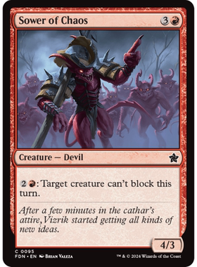 万智牌 传乱魔 Sower of Chaos 英文 平/闪 基石构筑 FDN 红色 铁