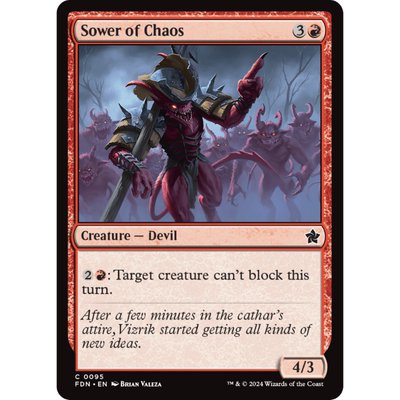 万智牌 传乱魔 Sower of Chaos 英文 平/闪 基石构筑 FDN 红色 铁