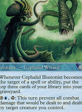 呆呆龙卡牌 万智牌 章人幻术师 the list 英文 平 蓝色