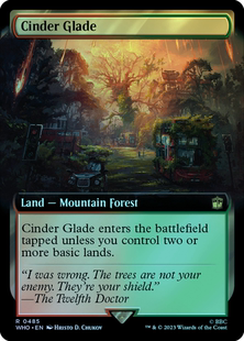 呆呆龙卡牌 万智牌 闪 烬火林地 扩画 潮涌 英文 神秘博士 地 金