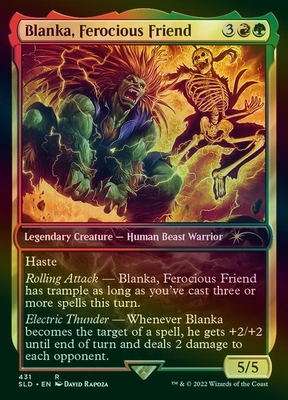 呆呆龙卡牌  万智牌 闪 Blanka,Ferocious Friend 英文 Secret La