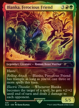 呆呆龙卡牌  万智牌 闪 Blanka,Ferocious Friend 英文 Secret La