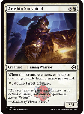 万智牌 鞑契 龙岚录 平/闪/扩画 Arashin Sunshield 阿拉辛阳盾手