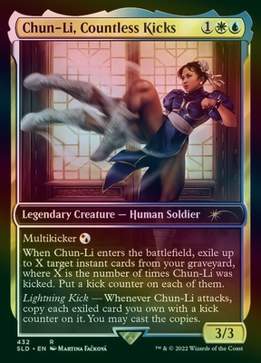 呆呆龙卡牌  万智牌 闪 Chun-Li,Countless Kicks 英文 Secret La
