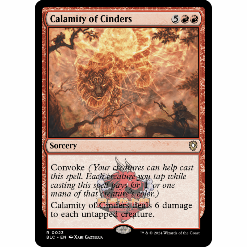 万智牌 烬焰灾祸 Calamity of Cinders 023 斑隆洛指挥官 红色 金