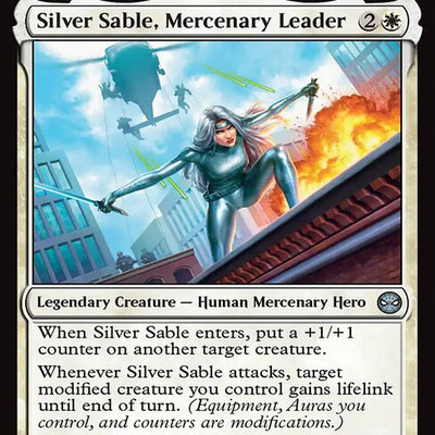 万智牌Silver Sable, Mercenary Leader雇佣兵领袖银貂 平/闪 SPM