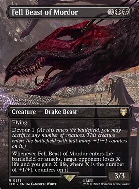 万智牌 Fell Beast of Mordor 扩画 英文 魔戒节假日版 黑色 金