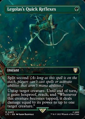 万智牌 Legolas's Quick Reflexes 英文 魔戒节假日版 绿色 金