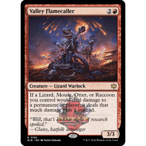 呆呆龙 万智牌 苍茂谷唤焰师 Valley Flamecaller 0158 平/闪