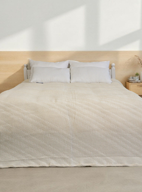 JH1012纯棉白色提花华夫格床单（230*250cm）