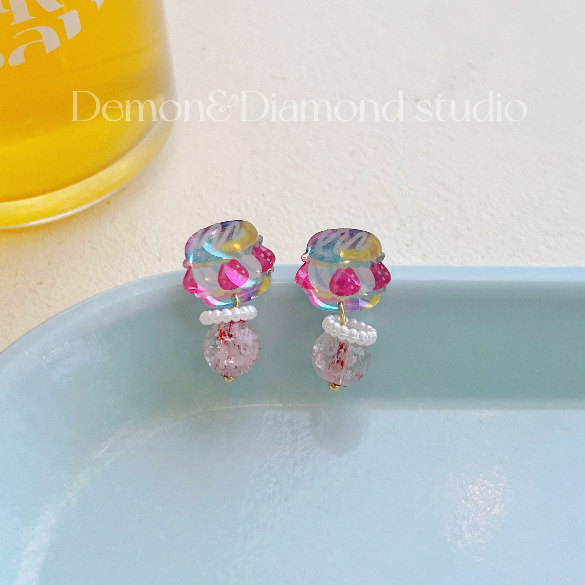 原创趣味马卡龙甜甜圈耳环韩国超萌可爱糖果少女心彩色可爱耳钉