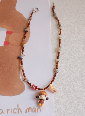 咖啡师SP串珠毛衣链项链百搭