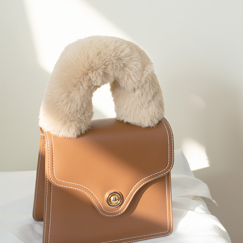 小红书韩风ins超柔毛毛包包手柄肩带子手提包毛绒包带改造配件