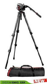 曼富图 原装 正品 504HD云台535K摄像机三脚架套装 Manfrotto