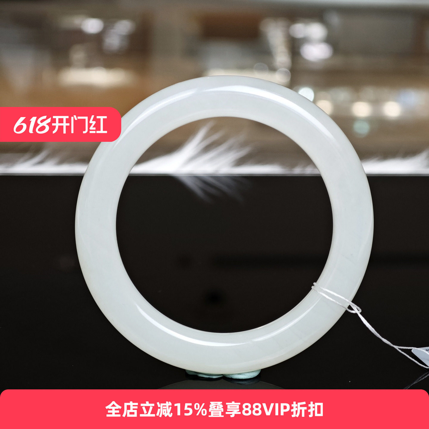 【孤品】七彩云南天然和田玉手镯白玉镯子女款手镯送女友礼物58+