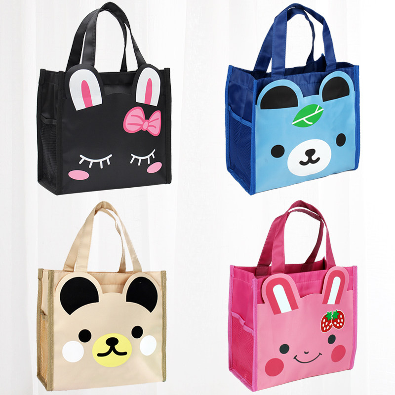 手提袋定制logo礼品袋卡通学生饭盒袋儿童手拎包防水便当包午餐包
