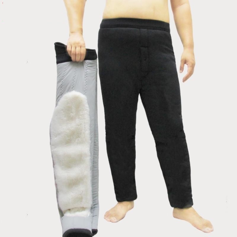 中老年男士秋冬保暖裤棉裤羊毛裤加绒加厚护膝护腰保暖高腰宽松
