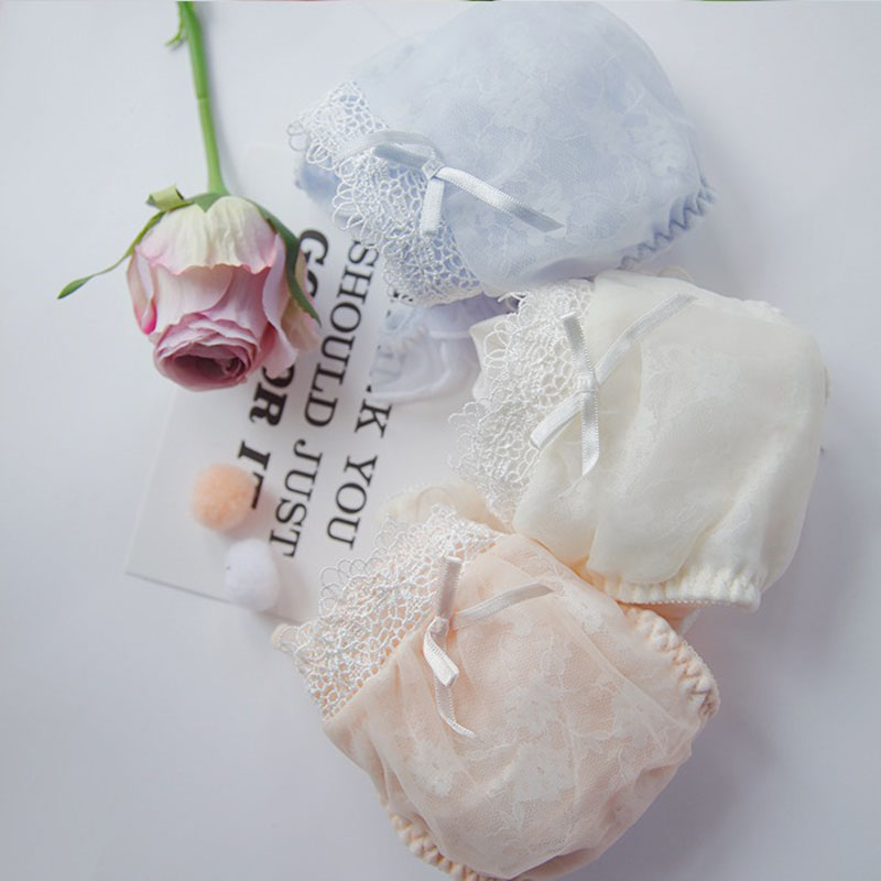 甜美花朵清新小飞边低腰牛奶丝