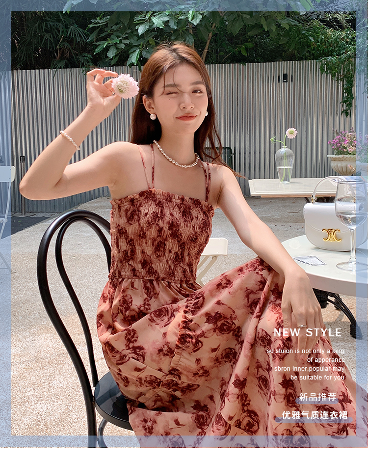 夏款新款小众设计碎花连衣裙