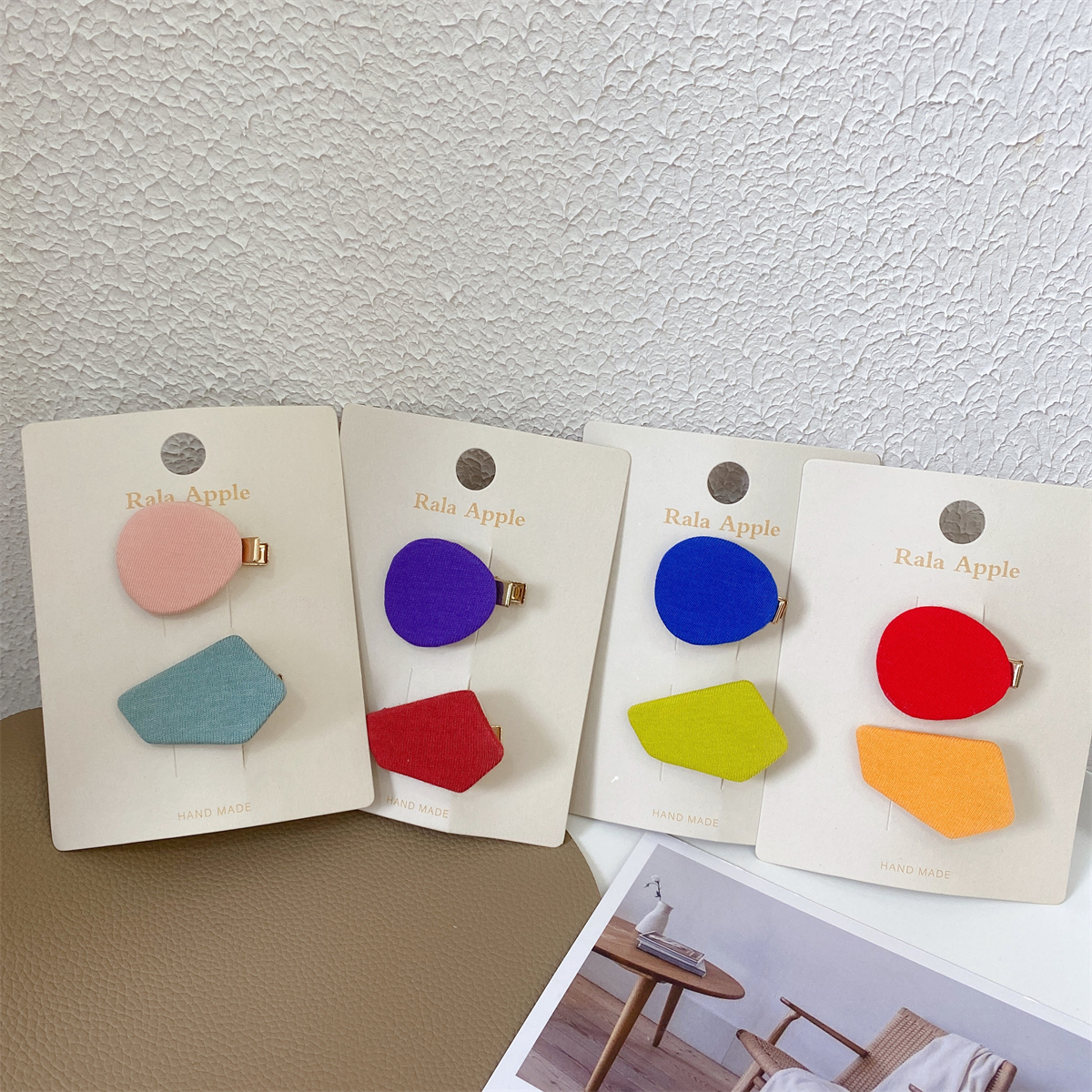 ins简约糖果色几何儿童刘海发夹