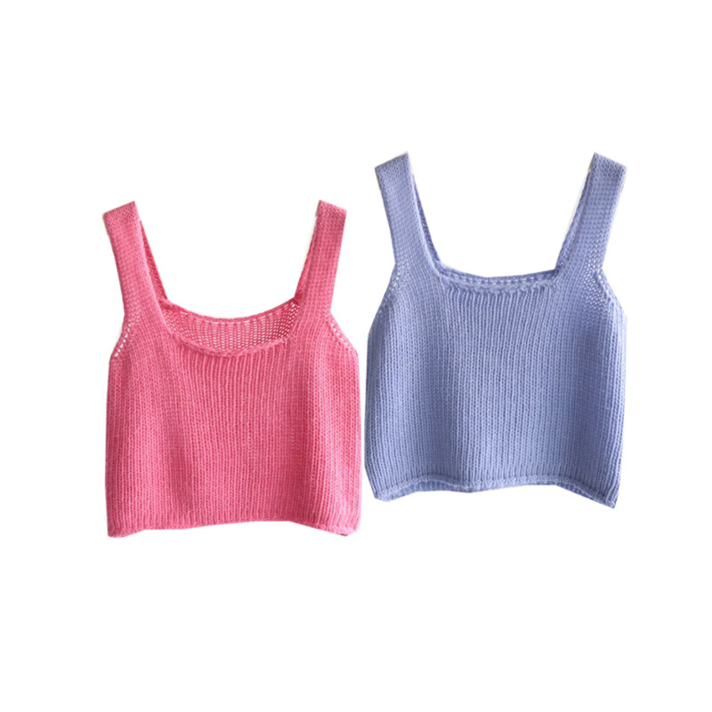 韩国针织吊带马甲女春秋叠穿无袖毛衣背心洋气百搭短款上衣马夹潮