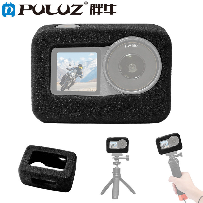 PULUZ胖牛适用DJI Osmo Action 6防风罩运动相机海绵套录音降噪音