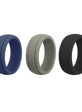 速卖通硅胶戒指双槽款 欧美户外运动戒指环 时尚手饰潮流配饰指环