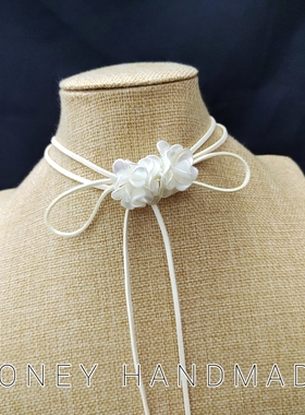 花朵choker复古ins博主同款项链绑带锁骨链小众设计感女夏季新款