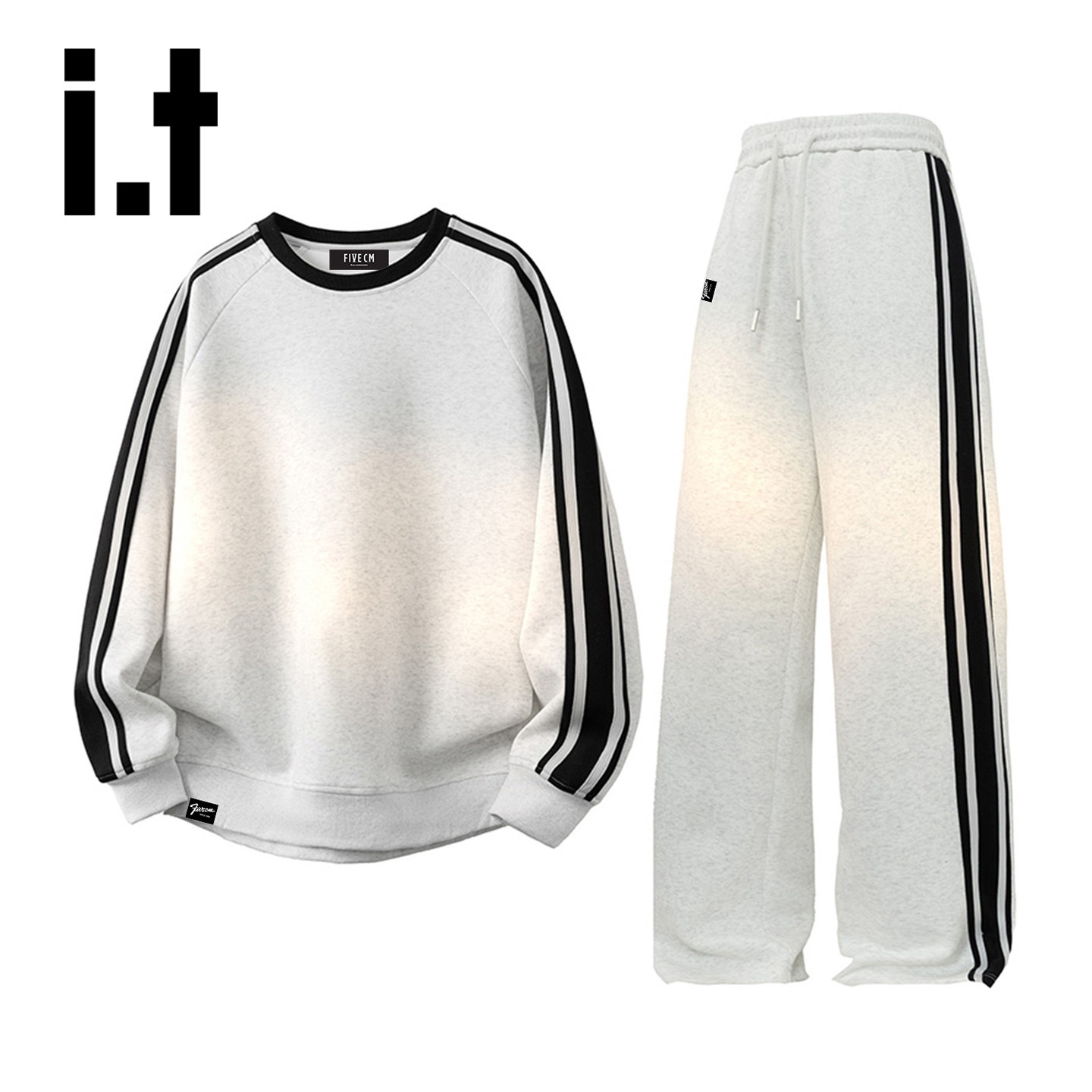 it :5cm/FIVECM国潮美式运动圆领卫衣套装男秋季高街情侣两件套X