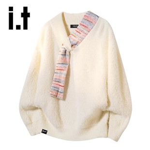 it :5cm/FIVECM毛衣春秋季新款时尚针织衫男女美式简约休闲外套