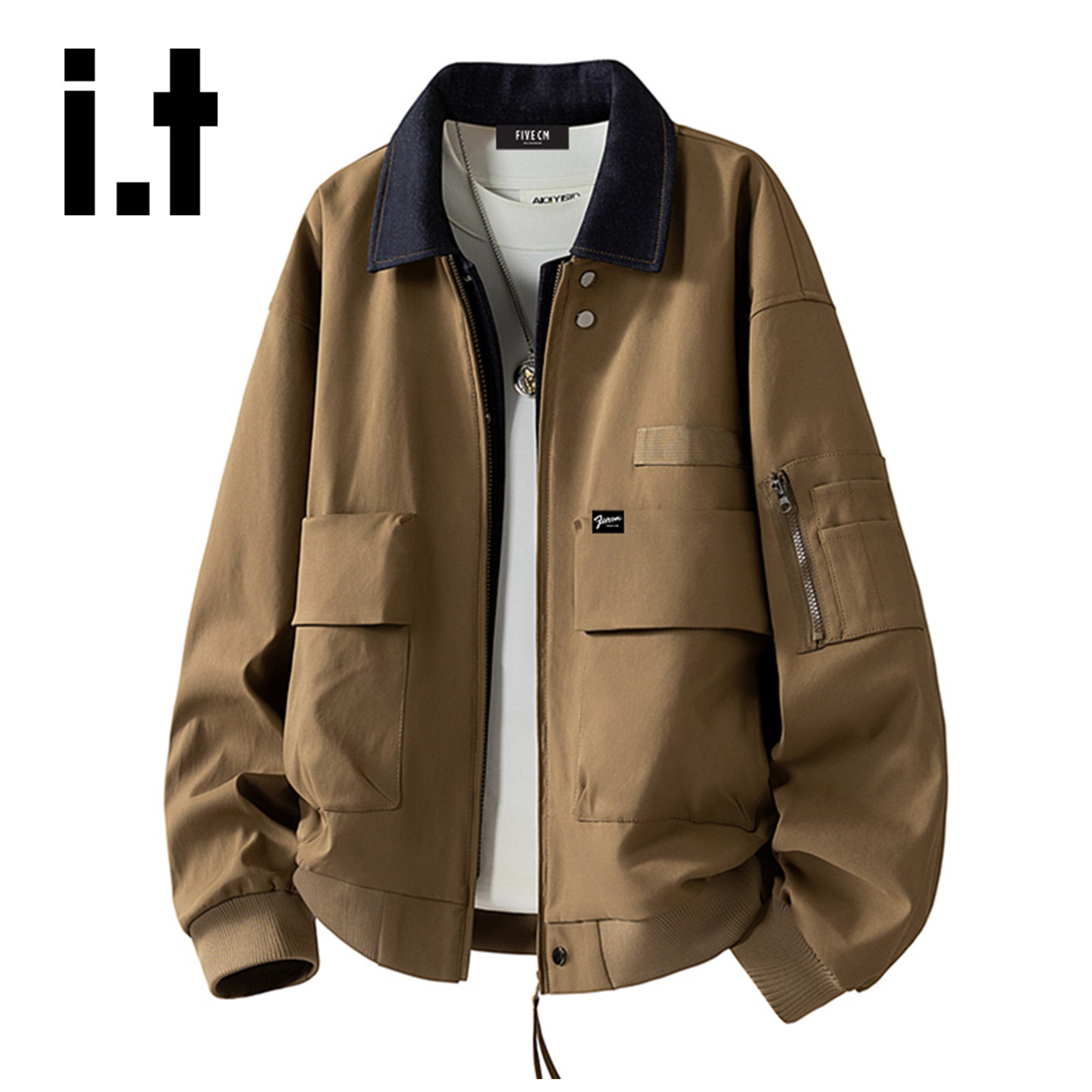 it :5cm/FIVECM夹克男士春季新款防风时尚港风百搭潮流外套男生YQ