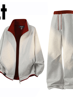 it :5cm/FIVECM春秋季休闲简约立领开衫卫衣男潮牌宽松运动套装YQ