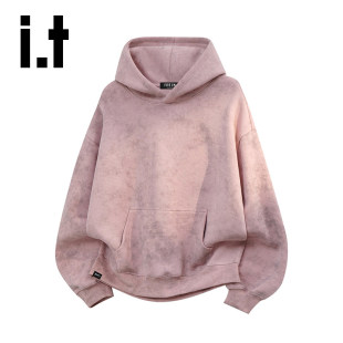 宽松休闲时尚 新款 FIVECM连帽扎染套头卫衣男女春秋季 情侣 5cm