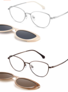 PARIM派丽蒙女猫眼复古款套镜男偏光磁铁夹片 96051 96052 96053