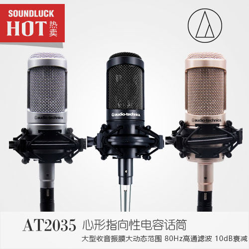 Audio Technica/铁三角 AT2035电容式录音话筒 行货包顺丰-圆声带
