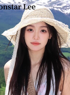夏季草编防晒帽子女2024新款田园