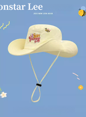 MonstarLee糖果色可爱蜜蜂速干登山帽女夏户外出行露营遮阳渔夫帽
